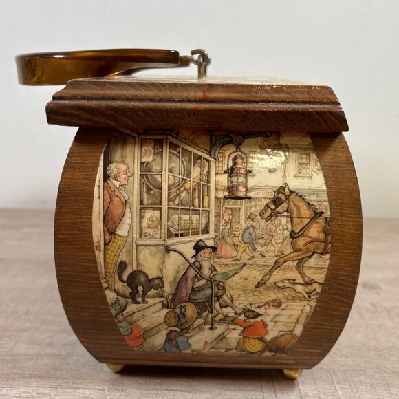 Vtg Decoupage Wooden Purse - Picture 7 of 14